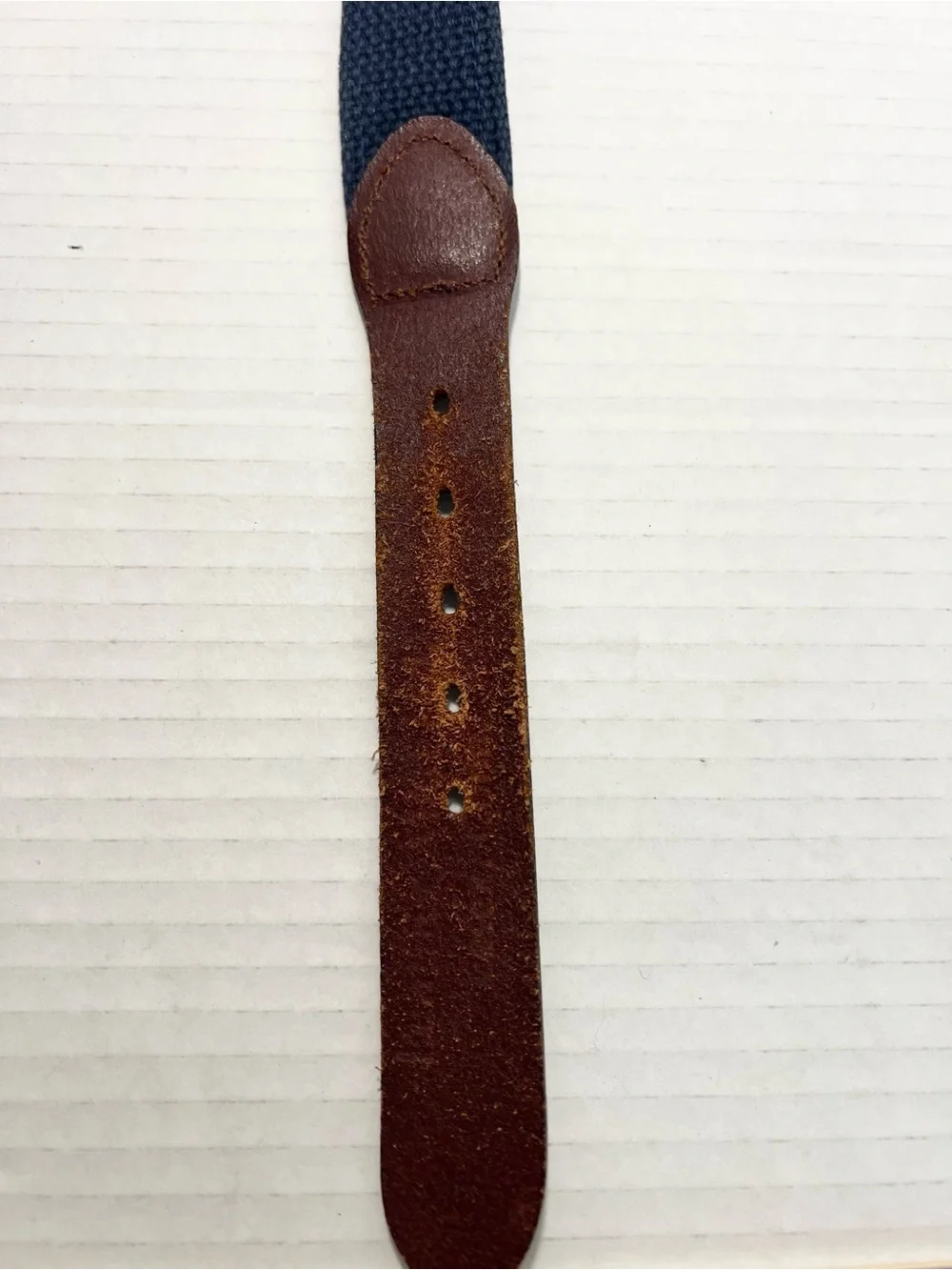 Nautical Whale Embroidered Belt Brown Leather Brass Buckle 38 Preppy USA Coastal